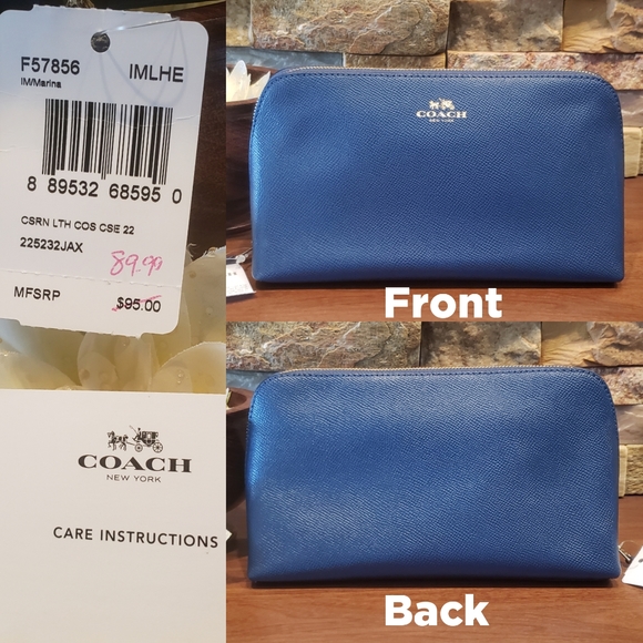 *SALE* NEW Coach LARGE Cosmetic, Marina Blue - Picture 4 of 7